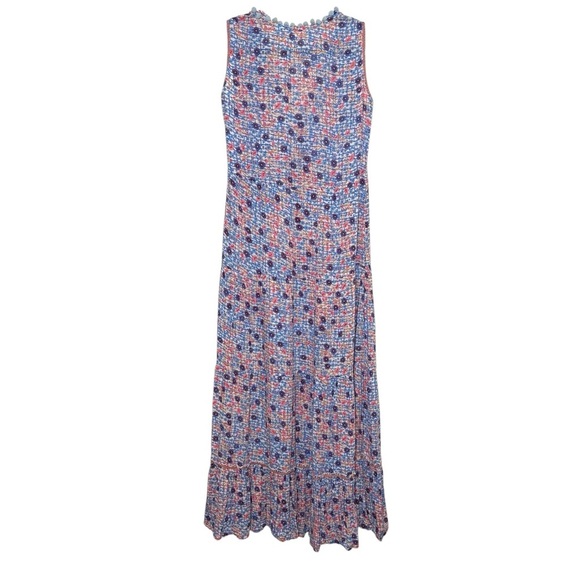 Poupette St Barth Maxi Dress Size XS Multicolor Blue Pink Sleeveless Boho - Picture 3 of 11